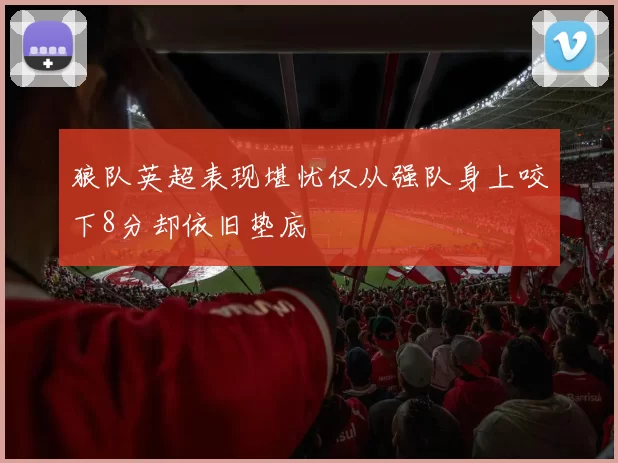 狼队英超表现堪忧仅从强队身上咬下8分却依旧垫底